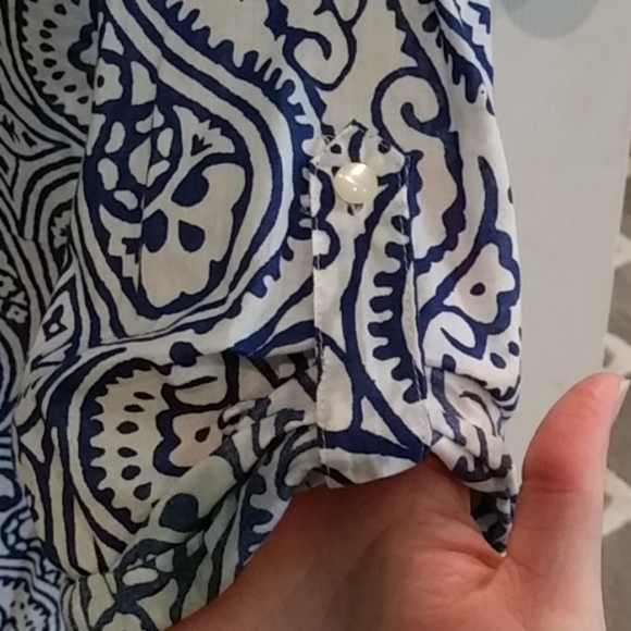 Talbots Petites Beaded Blouse Medium - Picture 4 of 5